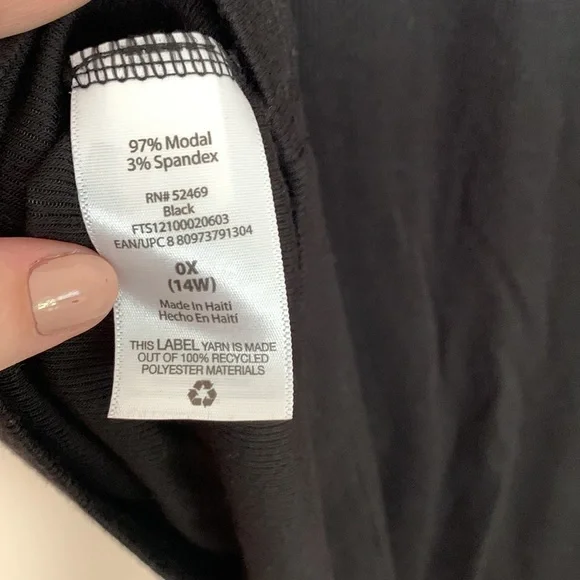 Terra & Sky Black Scoop Neck Tank Top Size 0X / 14W - Picture 6 of 6